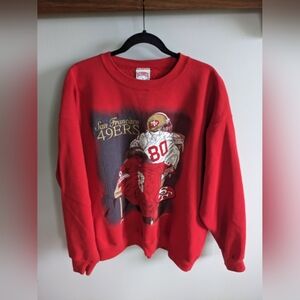 Vtg 90s San Francisco 49ers Nutmeg Mills Red Embroidered Sweatshirt Crewneck XL